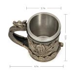 CHICVITA Viking Decor Beer Mug Coffee Cup with Dragon Handle, Viking Gifts for Men, Medieval Renaissance Decorations, 18 Oz
