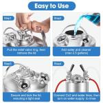 Dbgogo 2.5 Gallon Kegerator Cleaning Kit, 304 Stainless Steel Beer Line Cleaning Kit with 2 D Coupler Keg Cleaning Kit Beer Line Cleaner with Ergonomic Carry Handle Pressure Release Valve Lid