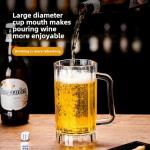 Komost 16oz Plastic Beer Mugs with Handle Set of 2, Reusable Clear Beer Stein Drinking Cups for Party Bar Home Hotel - Perfect for Whiskey Juice Cocktail Beverages