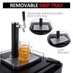 Beer Kegerator, Single Tap Draft Beer Dispenser, Full Size Kegerator and Keg Beer Cooler With Shelves & Drip Tray & 4 Casters, Stainless Steel Keg Dispenser, 32°F- 50°F Temperature Control, 97L