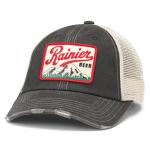 AMERICAN NEEDLE Rainier Beer Orville Adjustable Snapback Baseball Hat, Stone/Black (23001A-RAINIER-STBK)