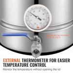 VEVOR Brew Kettle 5 Gal, Brewing Pot Stainless Steel, Brew Kettle Pot for Beer Brewing with Filter&Filter Tray, Tri Ply Bottom