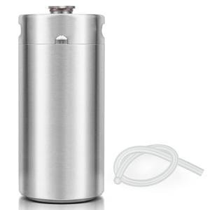HGKEKE Mini Keg Growler, 128OZ Stainless Steel Mini Keg, Portable Mini Kegerator Beer Keg Growler with Beer Hose & Seal knob Cover, Pressurized Growler Mini Beer Growler for Homebrew Party Picnic