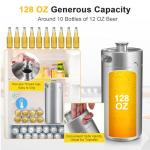 HGKEKE Mini Keg Growler, 128OZ Stainless Steel Mini Keg, Portable Mini Kegerator Beer Keg Growler with Beer Hose & Seal knob Cover, Pressurized Growler Mini Beer Growler for Homebrew Party Picnic