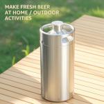 HGKEKE Mini Keg Growler, 128OZ Stainless Steel Mini Keg, Portable Mini Kegerator Beer Keg Growler with Beer Hose & Seal knob Cover, Pressurized Growler Mini Beer Growler for Homebrew Party Picnic