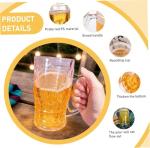 Fake Beer Mug, 400ml Large Capacity Double Layer Prank Cup, Realistic Novelty Drinking Glass for Party Gag Gifts, Home Bar Decor