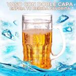 Fake Beer Mug, 400ml Large Capacity Double Layer Prank Cup, Realistic Novelty Drinking Glass for Party Gag Gifts, Home Bar Decor