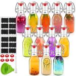 ZEBEIYU 12 Pack 4 oz Swing Top Glass Bottles,Flip Top Glass bottles with airtight Caps for Home Brewing Beer,Kombucha,2nd Fermentation,Kefir,Beverages,Soda,Oils,Vinegar,Limoncello,Vanilla extract