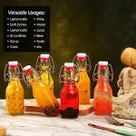 ZEBEIYU 12 Pack 4 oz Swing Top Glass Bottles,Flip Top Glass bottles with airtight Caps for Home Brewing Beer,Kombucha,2nd Fermentation,Kefir,Beverages,Soda,Oils,Vinegar,Limoncello,Vanilla extract