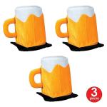 Beistle 3 Piece Plush Fabric Beer Mug Hats For Oktoberfest Theme Happy St. Patrick's Day Party Costume Accessories, Celebrating With You Since 1900, Yellow/White/Black