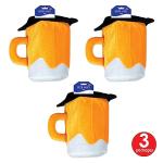 Beistle 3 Piece Plush Fabric Beer Mug Hats For Oktoberfest Theme Happy St. Patrick's Day Party Costume Accessories, Celebrating With You Since 1900, Yellow/White/Black