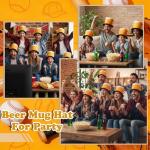 Timlotti Foam Beer Mug Hat Baseball Bases Loaded Plush Hat Funny Costume Accessory for Gameday Halloween Oktoberfest Party