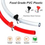 10FT Kegerator Beer Co2 Gas Dual Lines Kit, ID 3/16" Keg Beer Lines Tubing & ID 5/16'' Co2 Gas Hose Food-Grade PVC Tubing Keg Faucet Tube with 6Pcs Hose Clamps for Homebrew