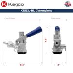 Kegco Beer Keg Coupler D System Tap - Blue Lever Handle
