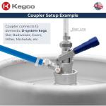 Kegco Beer Keg Coupler D System Tap - Blue Lever Handle