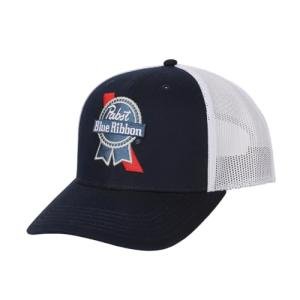 Bioworld Pabst Blue Ribbon 3D Embroidered Logo Blue Trucker Hat