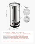 VEVOR Beer Brewing Equipment, 8 Gal/30L 304 Stainless Steel Home Beer Brewer,1500W All-in-One Home Brewing Kit with Tall strainer, Integrated Inner Barrel & Reinforced Handle
