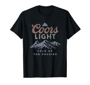 Coors Light Cold As The Rockies Vintage Beer Label T-Shirt