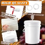 Ferrochef 4 Pcs 6.5 Gallon Fermenting Bucket White Fermentation Bucket with Spigot Twin Bubble Airlock and Silicone Bung Fermentation Kit for Home Beer Wine Mead Other Fermented Beverage