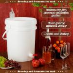Ferrochef 4 Pcs 6.5 Gallon Fermenting Bucket White Fermentation Bucket with Spigot Twin Bubble Airlock and Silicone Bung Fermentation Kit for Home Beer Wine Mead Other Fermented Beverage