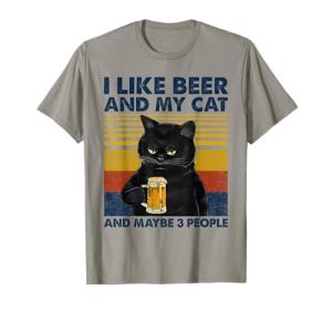 Funny Cat Lovers Beer T-Shirt for Friends
