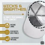 BRIMZ Golf Performance Hat - Breathable Sweat & Water Resistant Golfing Snapback Cap with Tee Holder & Magnetic Ball Marker (Grey - Beers & Bogeys)