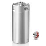 128oz Mini Keg Growler, Pressurized Stainless Steel Mini Beer Keg, Silver Carbonated Beer Growler Mini Kegerator with Seal Knob Cover & Beer Hose, Portable Beer Keg Growler for Home Brewing