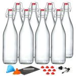 8 Pack 1L Swing Top Glass Brewing Bottles