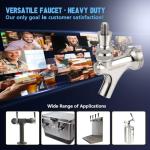 Upgraded Beer Faucet, All 304 Stainless Steel Beer Tap Keg Spout Beer Tower Faucet Beer Keg Faucet, Draft Beer Faucet Beer Tap Faucet Kegerator Tap Spout Kegerator Part Replacement Faucet