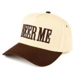 Premium Embroidered Trucker Hat Collection | Vintage Adjustable Snapback Baseball Hats for Men & Women (US, Alpha, One Size, Beer Me | Brown/Natural)