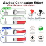 10FT Kegerator Beer Co2 Gas Dual Lines Kit, ID 3/16" Keg Beer Lines Tubing & ID 5/16'' Co2 Gas Hose Food-Grade PVC Tubing Keg Faucet Tube with 6Pcs Hose Clamps for Homebrew