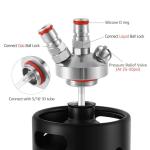 Mini Keg Dispenser, Beer Keg Spear Stainless Steel Double Ball Lock Quick Fitting Mini Keg Spear for Growler with 50" Beer Hose for 2L/3.6L/4L/5L/10L Mini Keg Growler
