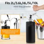 Mini Keg Dispenser, Beer Keg Spear Stainless Steel Double Ball Lock Quick Fitting Mini Keg Spear for Growler with 50" Beer Hose for 2L/3.6L/4L/5L/10L Mini Keg Growler