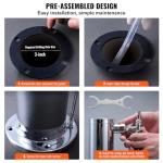 VEVOR Triple Taps Draft Beer Tower Dispenser, Stainless Steel Keg Beer Tower, Kegerator Tower Kit with Pre-Assembled Tubing and Self-Closing Faucet Shanks for Party, Bar, Pub, Restaurant