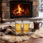 Komost 42oz Plastic Large Beer Mugs with Handle Set of 2, Reusable Beer Stein Drinking Glasses Cups for Party, Bar, Home, Hotel, Perfect for Whiskey, Juice, Cocktail Beverages