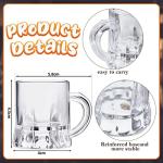Meanplan 12 Pieces Mini Beer Mugs Bulk Shot Glasses Set 1oz Small Clear Stein with Handles Mini Tasting Whiskey Cups for Drinking Beer Festival Birthday BBQ Bar Party (Plastic)
