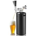 128oz Mini Keg Growler with Beer Tap Dispenser System, 3.6L Stainless Steel Draft Beer Dispenser for Home, Portable Kegerator for Craft Beer Cider and Kombucha