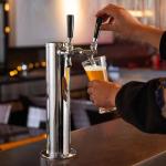 VEVOR Kegerator Tower Kit, Dual Taps Beer Conversion Kit, Stainless Steel Keg Beer Tower Dispenser with Dual Gauge CGA320 Regulator & D-System Keg Coupler, Self-Closing Spring for Party Bar Home