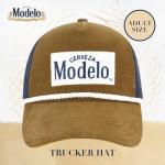 Modelo Trucker Hat, Vintage Baseball Cap, Mesh Back with Rope Detail, Adjustable Snapback Closure, Corduroy