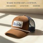 Modelo Trucker Hat, Vintage Baseball Cap, Mesh Back with Rope Detail, Adjustable Snapback Closure, Corduroy