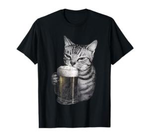 cat Drinking Beer T-Shirt
