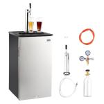 VEVOR Beer Kegerator, Single Tap Commercial Draft Beer Dispenser for D system, Refrigerator With Shelves, Hold 1 Sixth Keg, 2.5lbs CO2 Tank, 92L