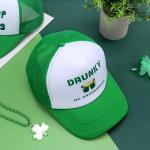 Forwe 2 Pcs St. Patrick's Day Hat Irish Green Mesh Trucker Hat for Men Women Saint Patrick's Day Accessories (US, Alpha, One Size,Drink UP+Drunky)