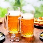 Reallnaive 6 Pack 32 oz Beer Mugs with Handle Large Heavy Glass Beer Mug for Oktoberfest Freezer Glass Steins German Cups Gift for Men Father Boyfriend Brother Dad