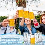 Reallnaive 6 Pack 32 oz Beer Mugs with Handle Large Heavy Glass Beer Mug for Oktoberfest Freezer Glass Steins German Cups Gift for Men Father Boyfriend Brother Dad