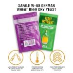 Craft A Brew - Safale W-68 Dry Yeast - Fermentis - German Wheat Beer Dry Yeast - For German, Belgian & Other Wheat Beer Styles - Ingredients for Home Brewing - Beer Making Supplies - 1 Pack