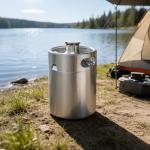 IMAICTUU 64oz Mini Keg Growler, 304 Stainless Steel Mini Beer Keg with Screw Cap & Beer Hose, Leak-proof Portable Keg Silver Beer Growler for Homebrew, Craft & Draft Beer (2L)