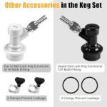 Hgkeke New 5 Gallon Corny Keg, Stainless Steel Beer Keg with Ball Lock Keg Quick Disconnect, Cornelius Keg with Dual Rubber Handle, Portable Draft Beer Keg for Home Brew, 5 Gallon Keg for Party