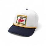 American Needle Miller High Life Beer Adjustable Snapback Baseball Hat (23008B-MHL-WHKL) White/Navy/Gold
