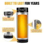 Hgkeke New 5 Gallon Corny Keg, Stainless Steel Beer Keg with Ball Lock Keg Quick Disconnect, Cornelius Keg with Dual Rubber Handle, Portable Draft Beer Keg for Home Brew, 5 Gallon Keg for Party